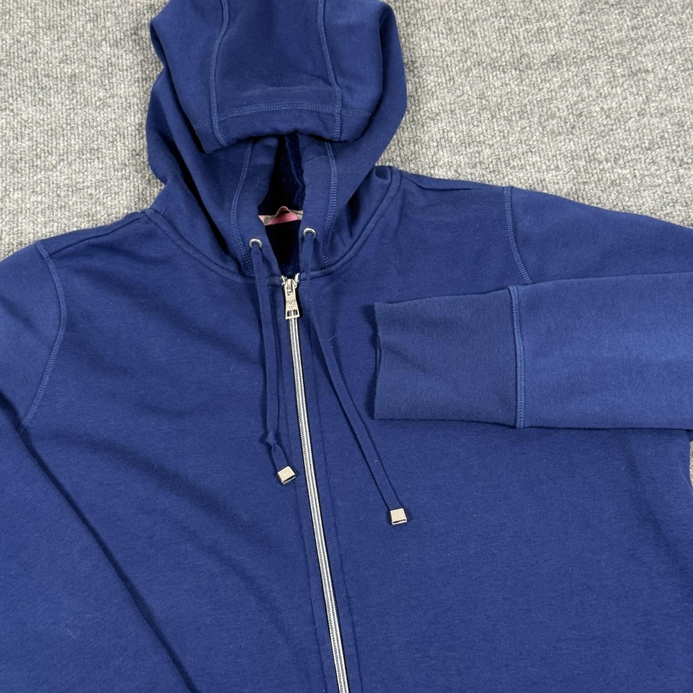 Isaac Mizrahi Live Hoodie Womens 1X Blue Full Zip Long Fleece Sweatshirt Jacket